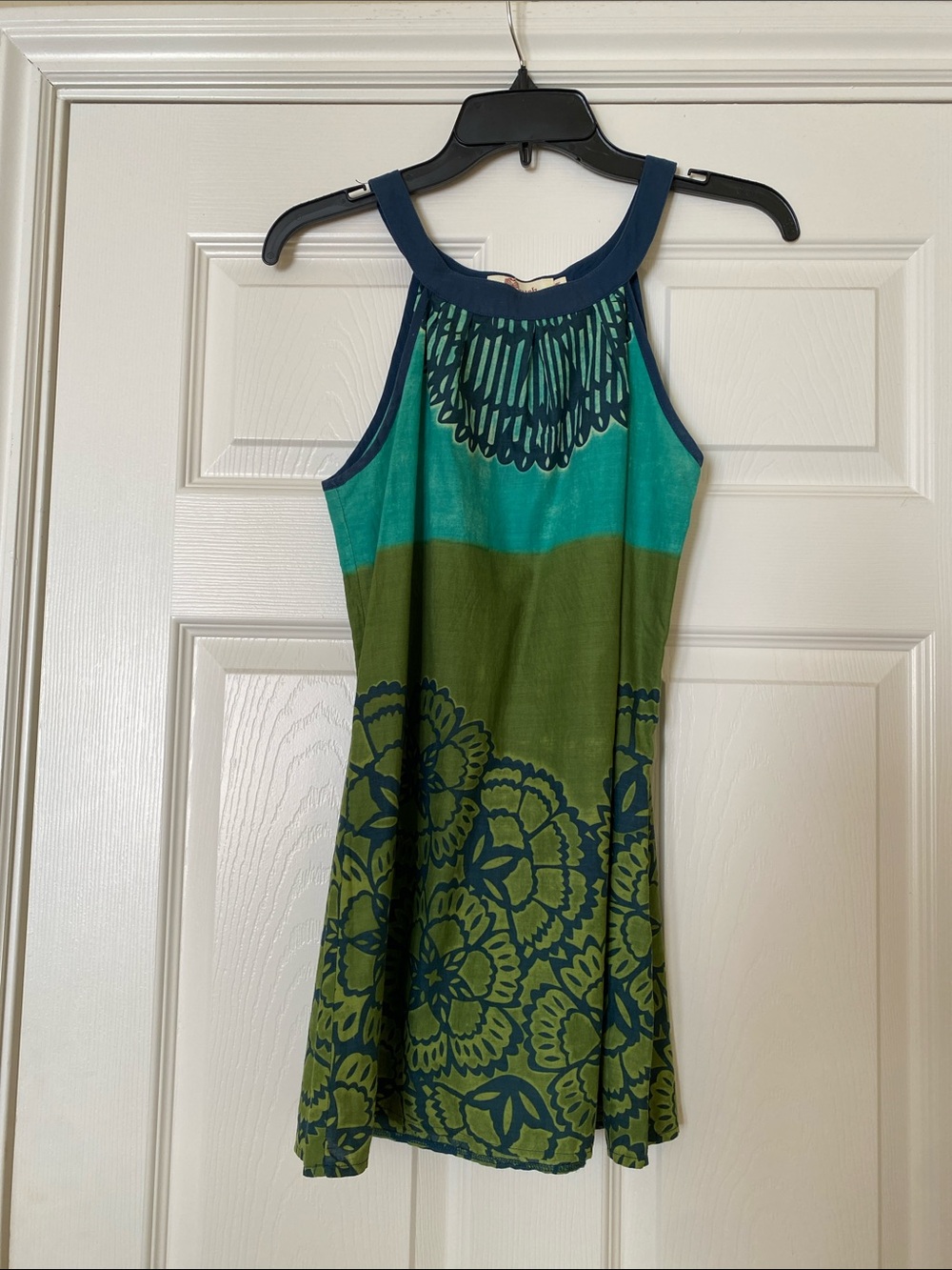 Green & Teal Floral Halter Top